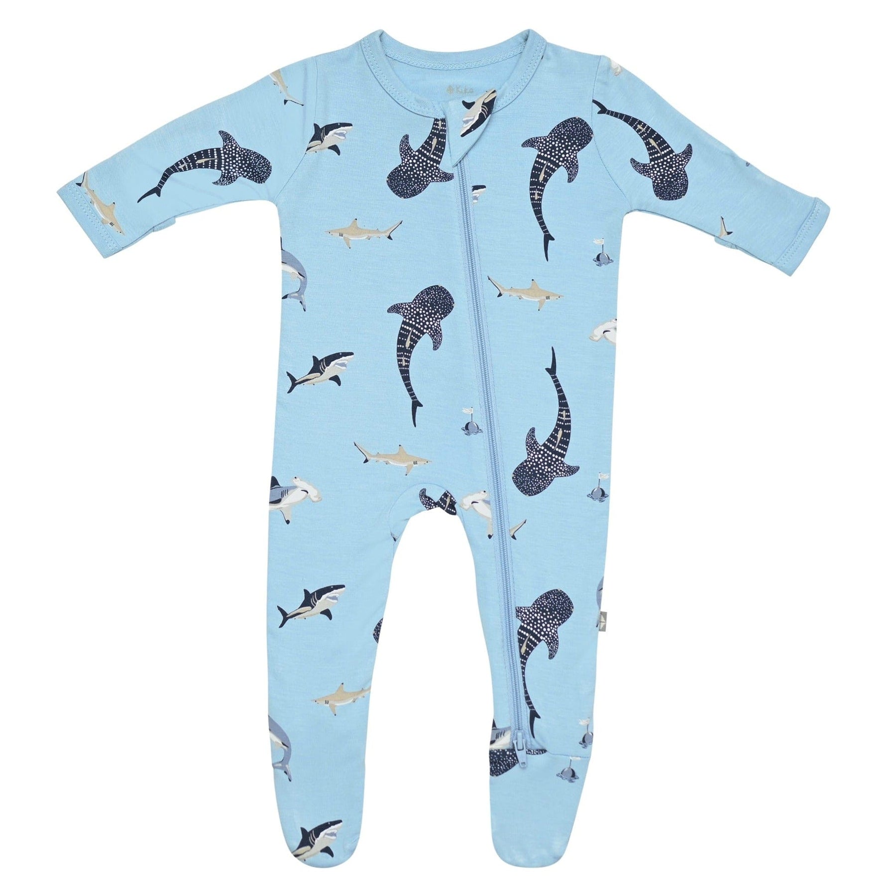 Kyte BABY Zippered Footies Zippered Footie in Stream Shark