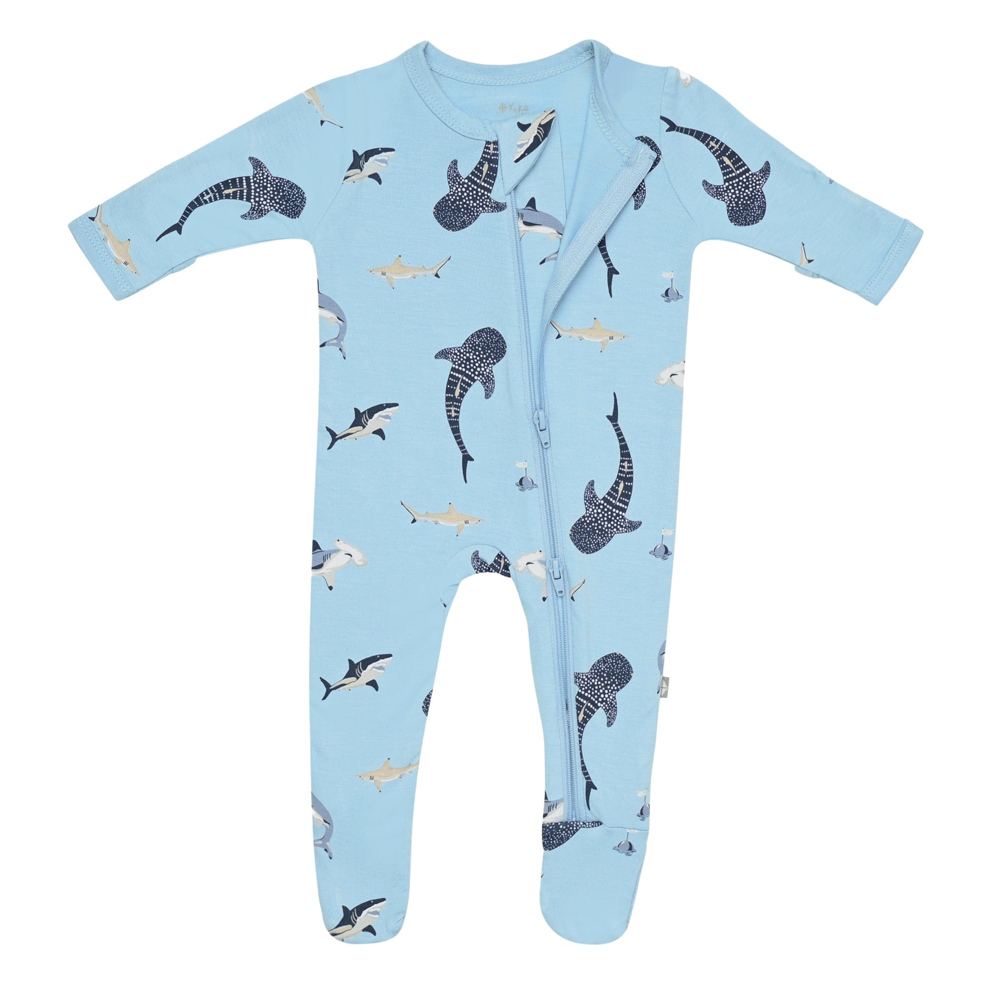 Kyte BABY Zippered Footies Zippered Footie in Stream Shark