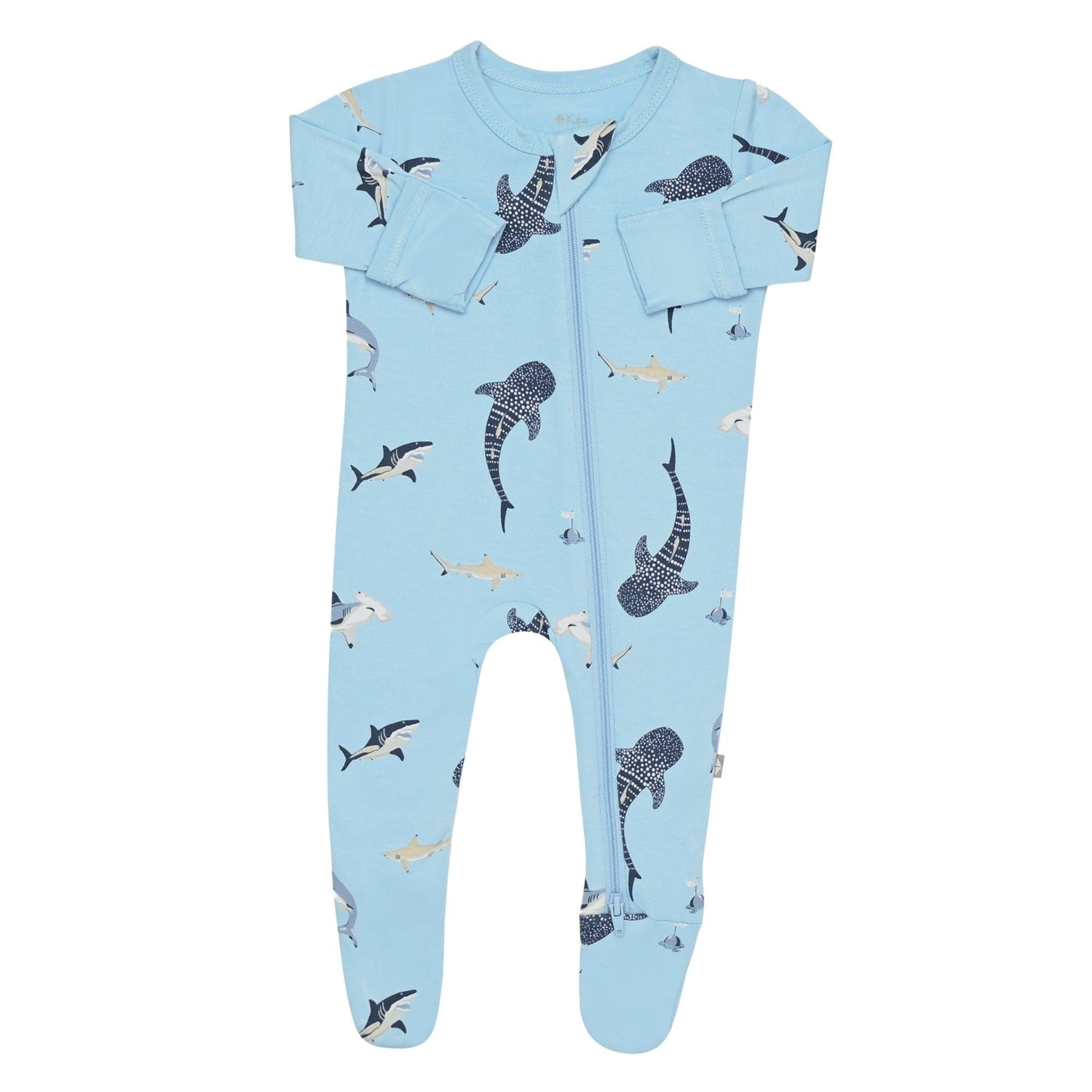 Kyte BABY Zippered Footies Zippered Footie in Stream Shark