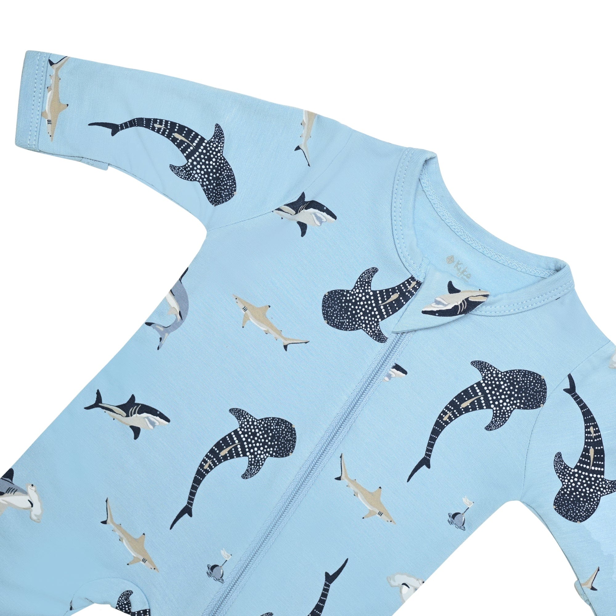 Kyte BABY Zippered Footies Zippered Footie in Stream Shark