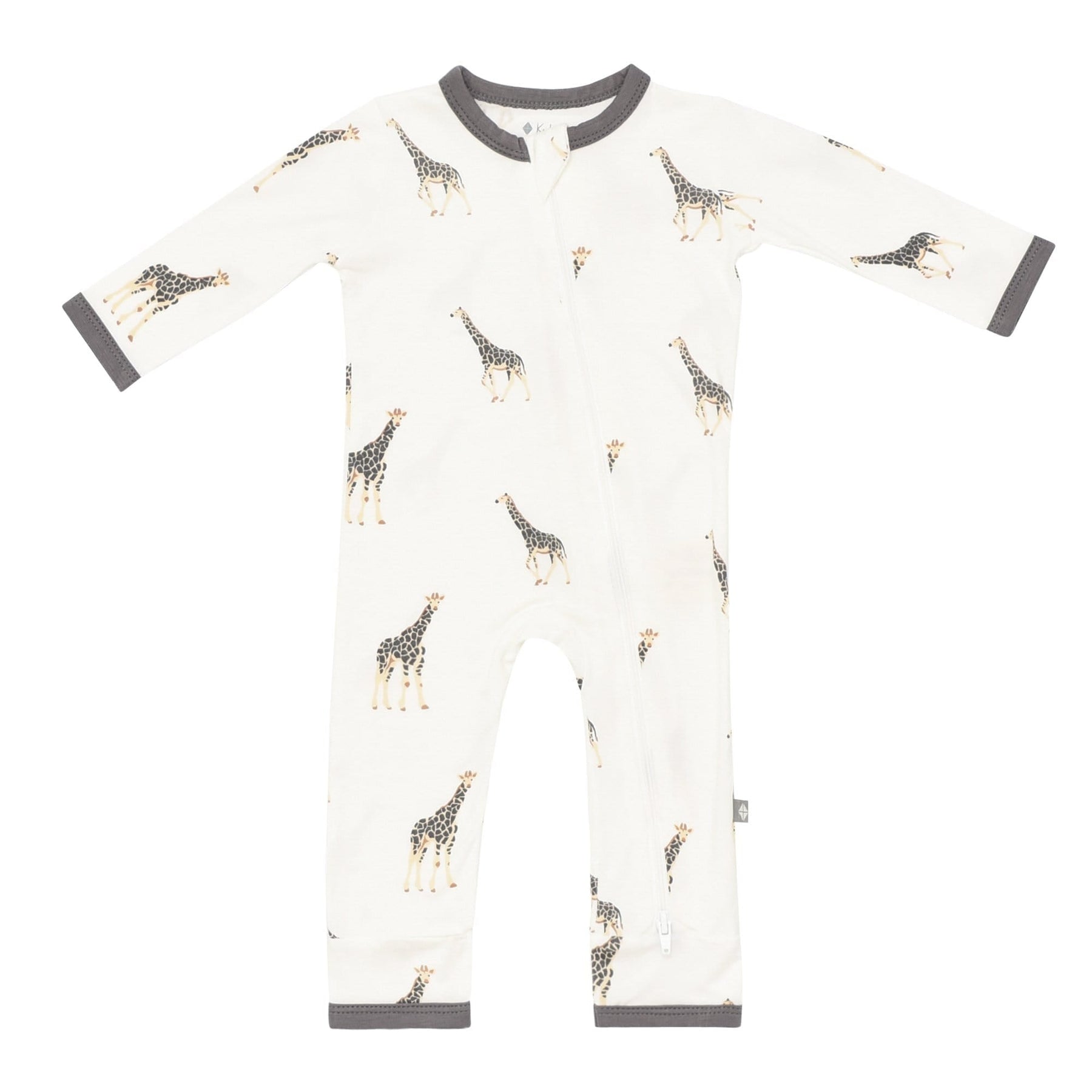 Kyte BABY Zippered Rompers Printed Zippered Romper in Giraffe