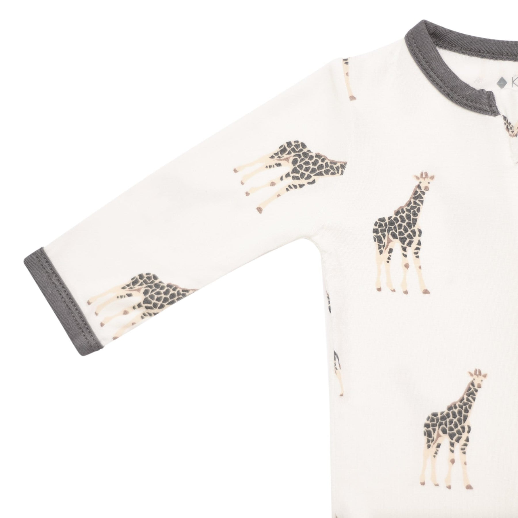 Kyte BABY Zippered Rompers Printed Zippered Romper in Giraffe