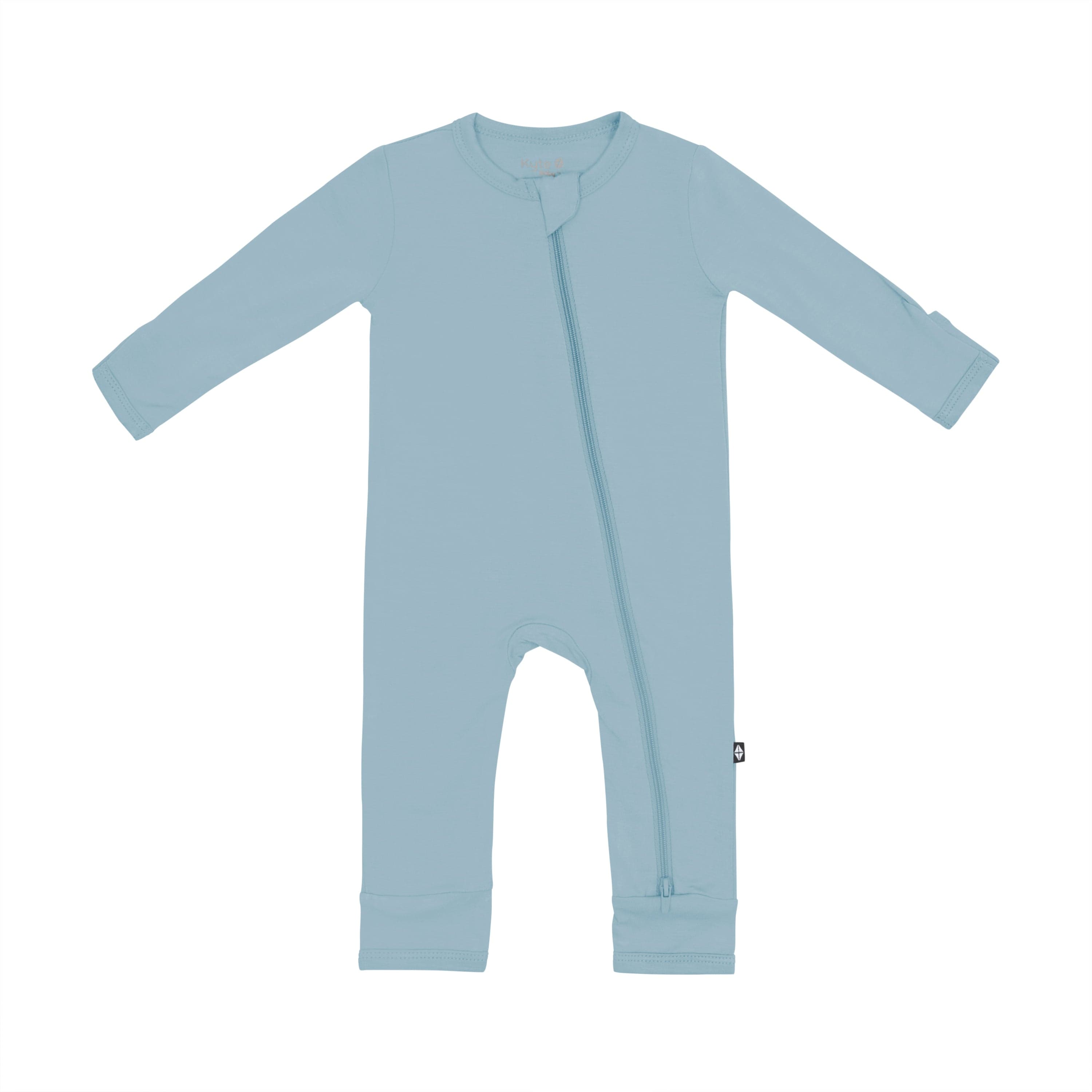 Kyte Baby Zippered Rompers Zippered Romper in Dusty Blue