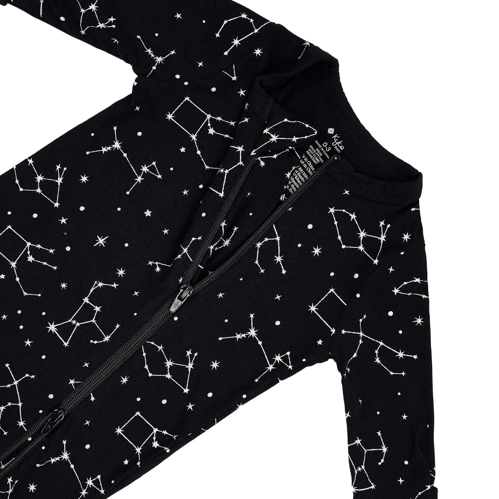 Kyte BABY Zippered Rompers Zippered Romper in Midnight Constellations