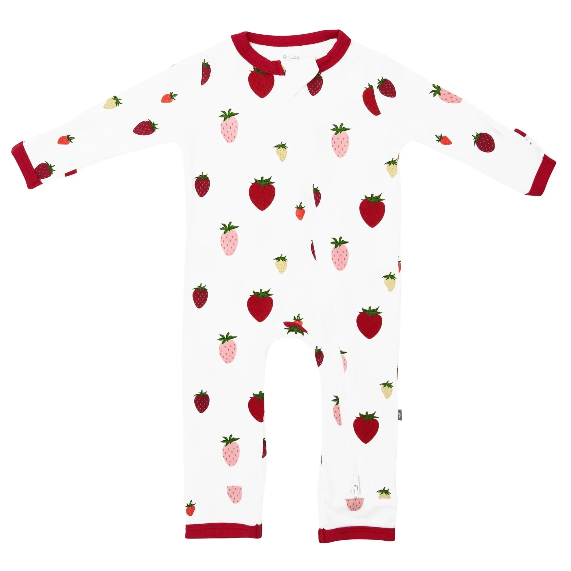 Kyte BABY Zippered Rompers Zippered Romper in Strawberry