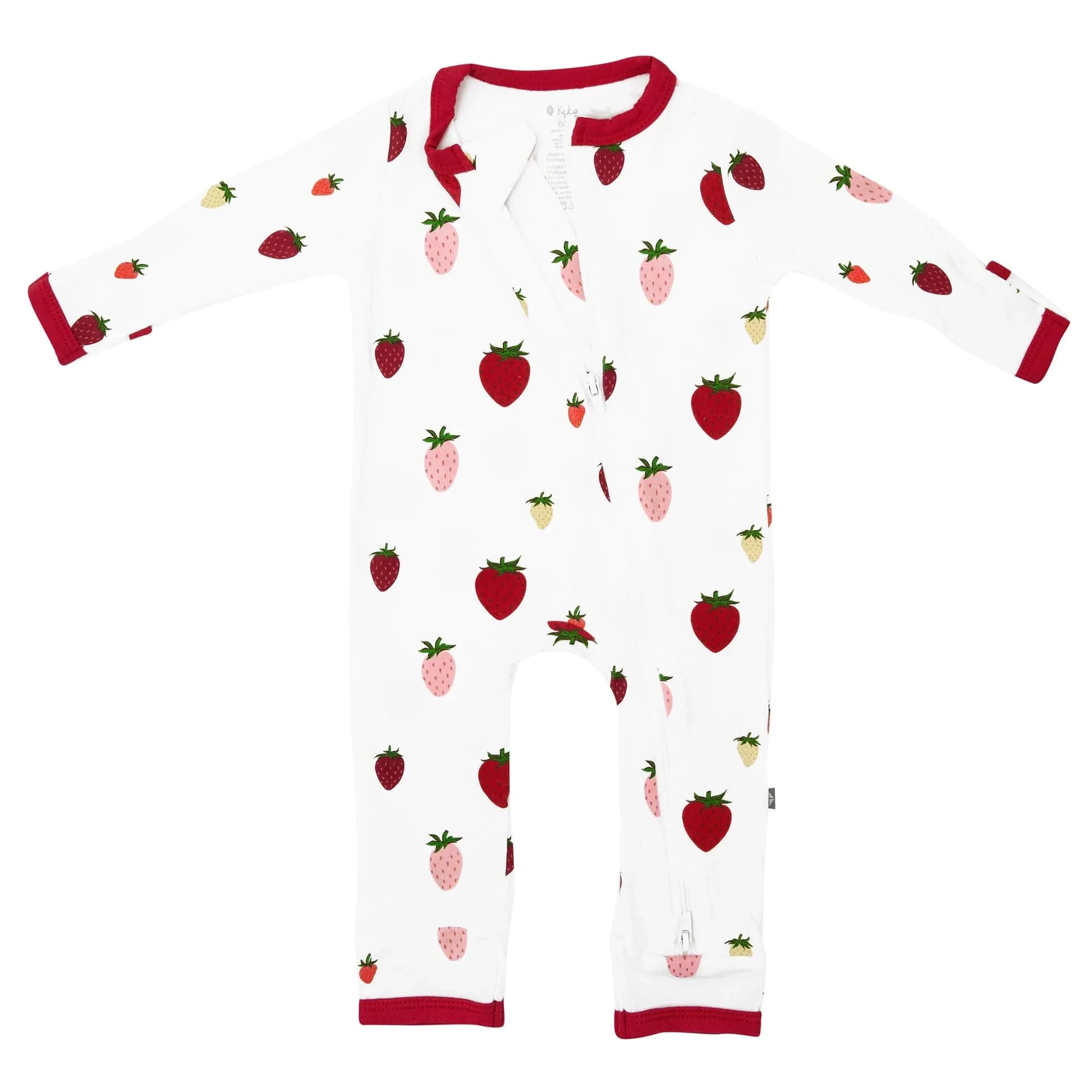 Kyte BABY Zippered Rompers Zippered Romper in Strawberry