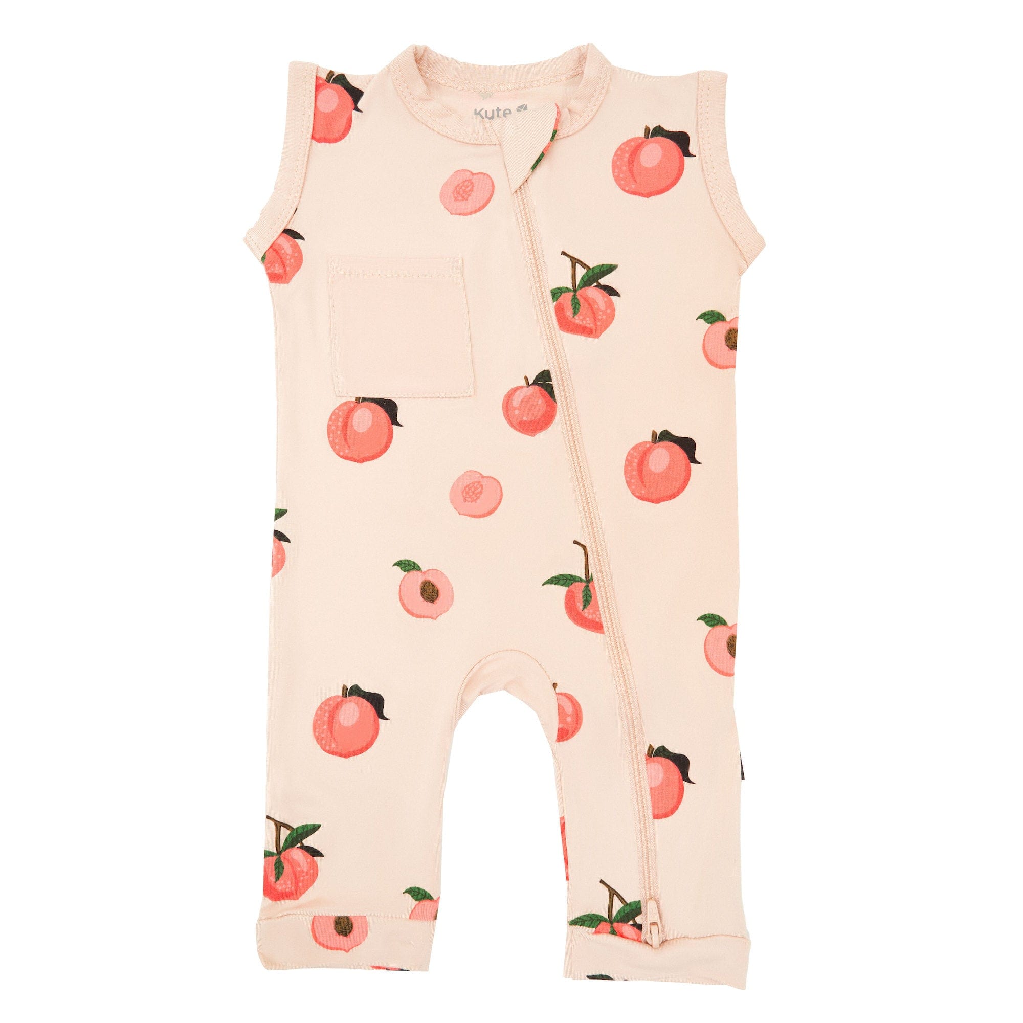 Kyte Baby Zippered Sleeveless Romper Zippered Sleeveless Romper in Peach